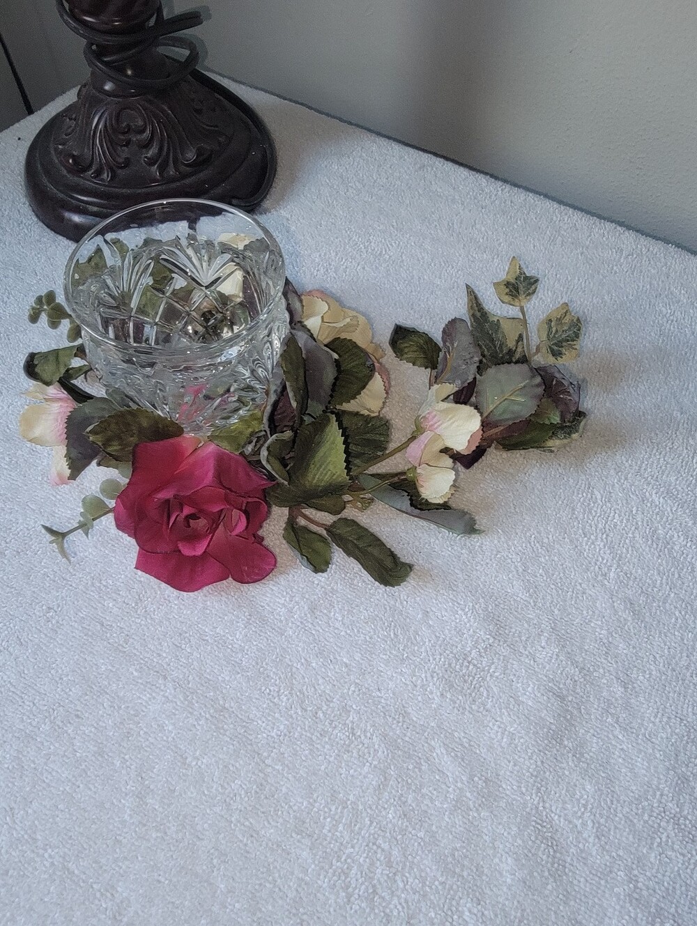 Home Interior Artificial Magenta rose Pink and Cream Floral Home Accent